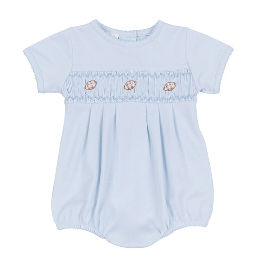 Tiny Tailgater Smocked Bubble- Light Blue