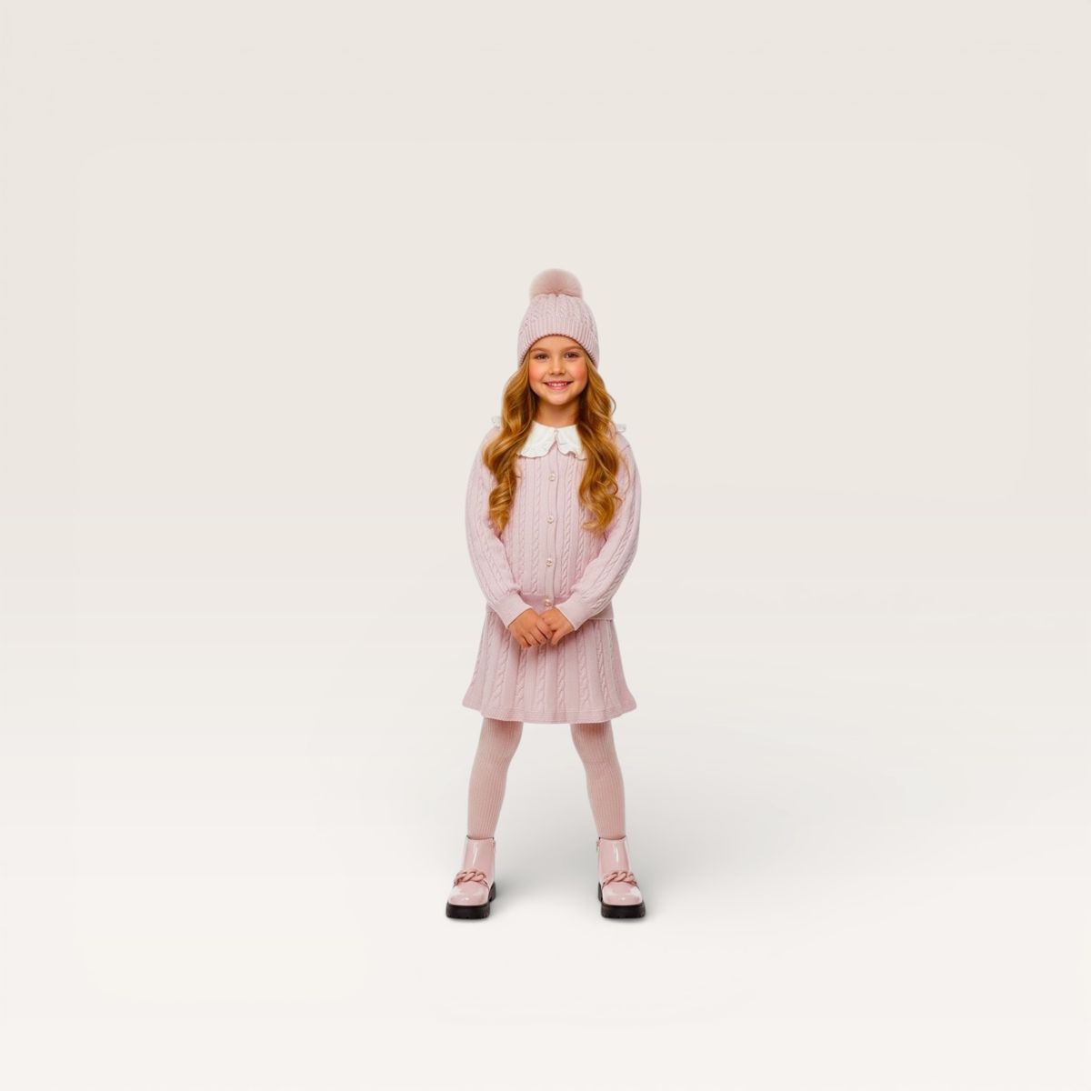 Cable Toboggan Hat With Pom