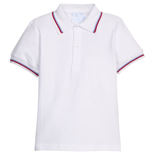 Short Sleeve Tipped Polo - Blue / Red