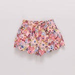 Girl's Scalloped Shorts, Burgundy Floral