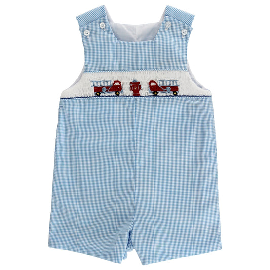 Smocked Firetruck Infant Bubble Short