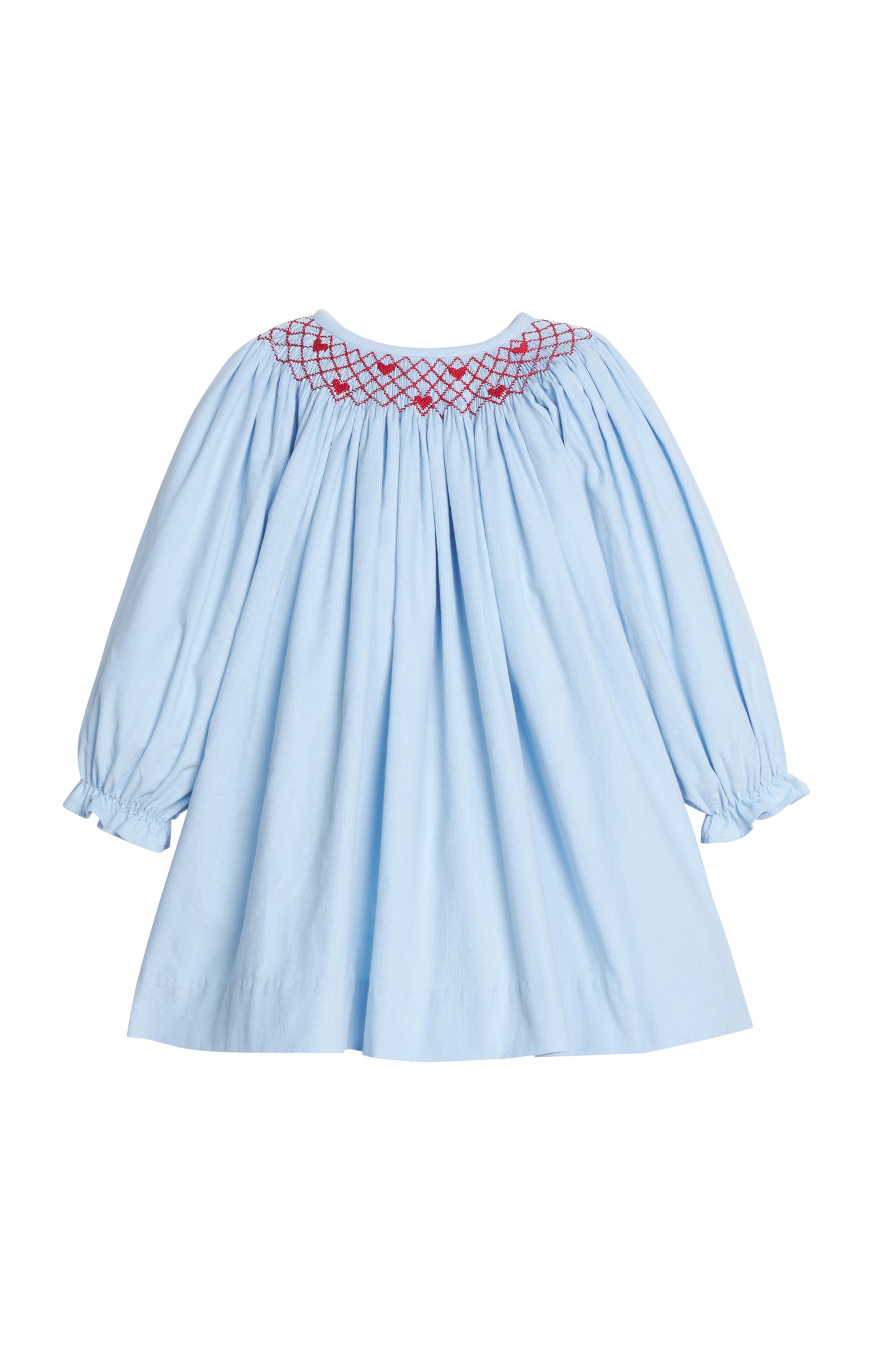 Smocked Bishop Dress - Hearts