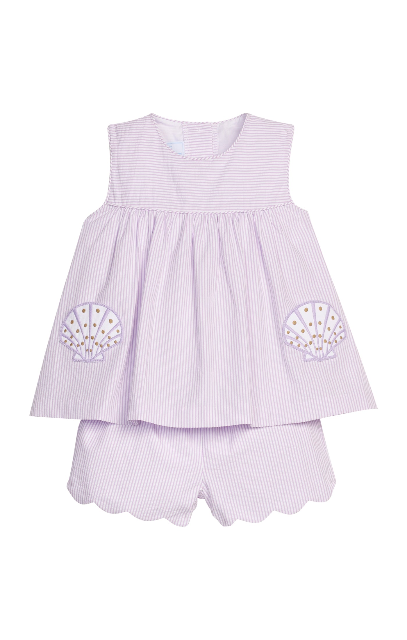 Applique Pocket Short Set-Sea Shells