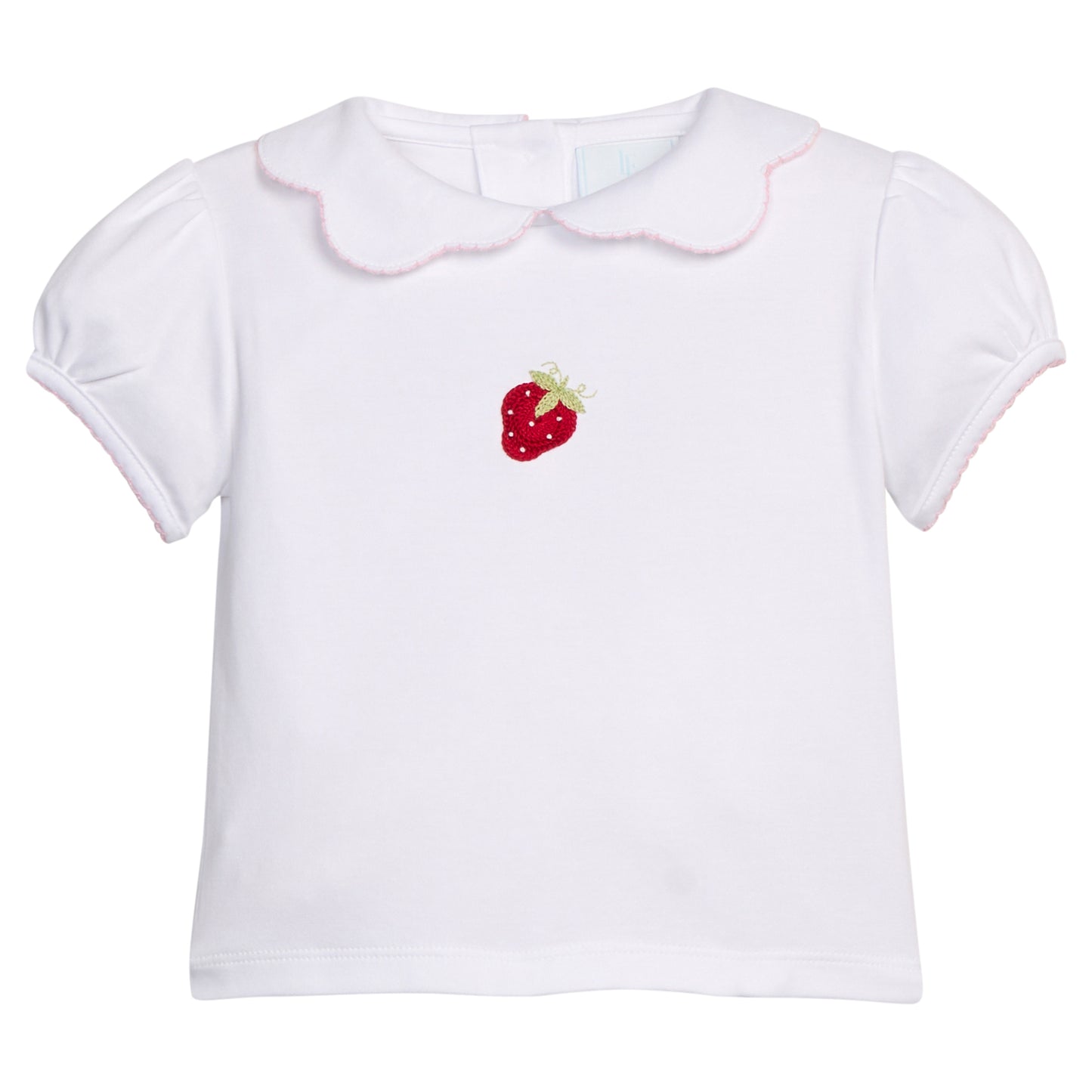 Crochet Peter Pan Blouse-Strawberry