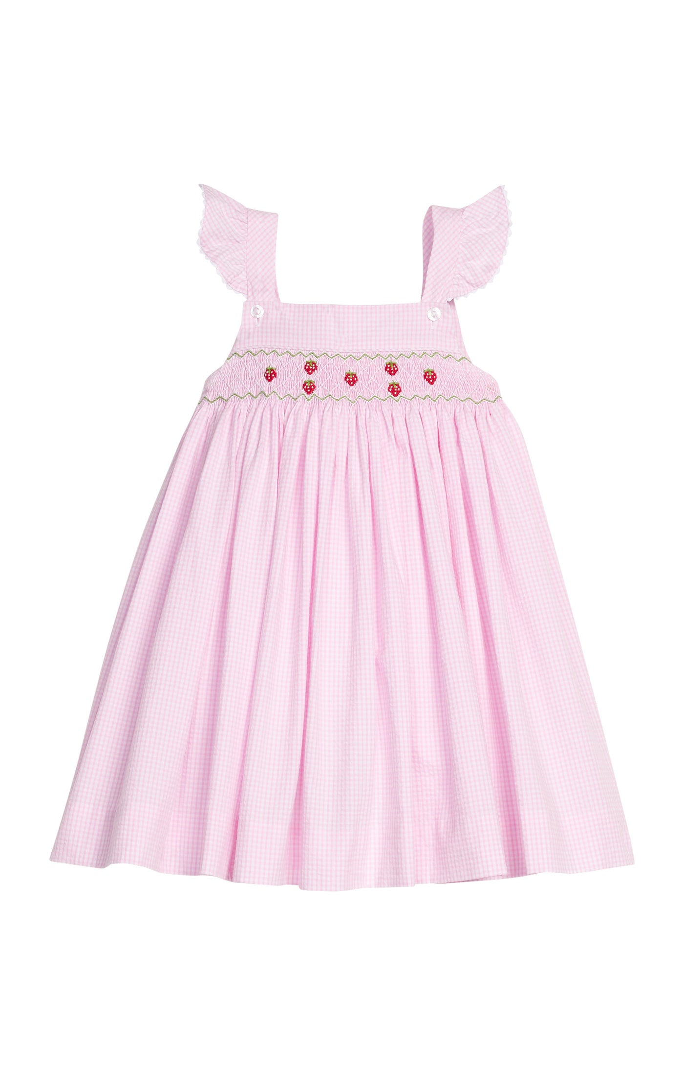 Smocked Lizzy Dress-Strawberries