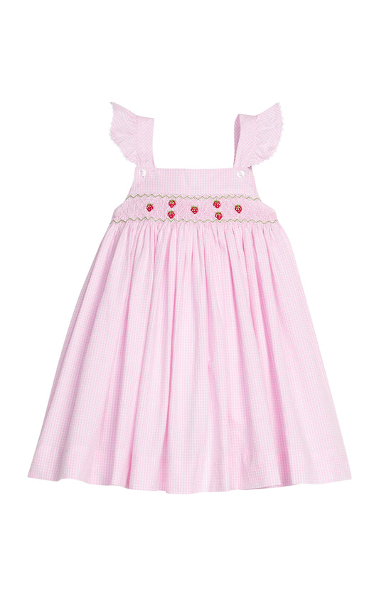 Smocked Lizzy Dress-Strawberries