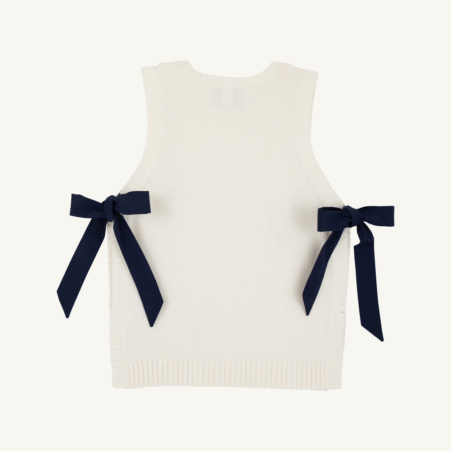 Shae Sweater Vest - Pearl with Navy Ties