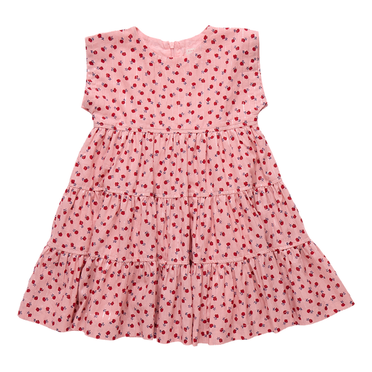Peachy Dress - Pink Tiny Roses