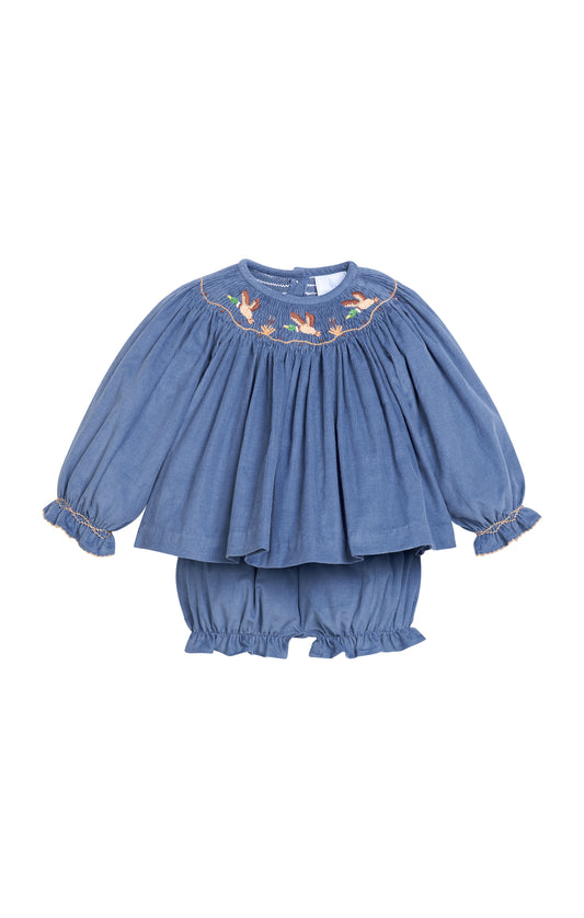 Smocked Bishop Bloomer Set- Flying Mallard