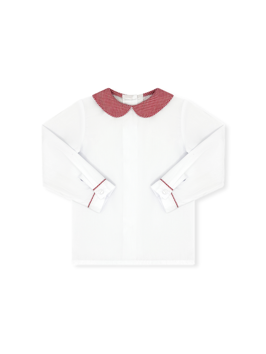 Sibley Top - Red Gingham Collar