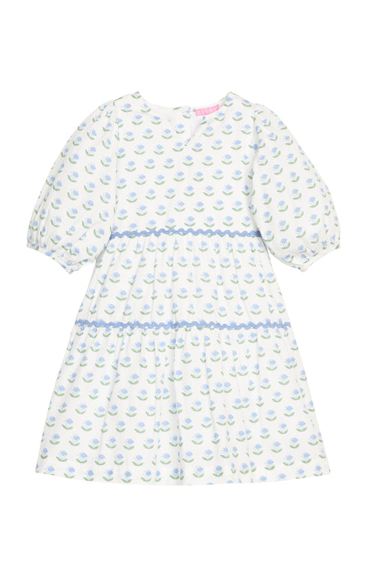 Madaket Dress - Blue Tulip Block Print