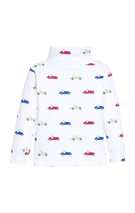 Printed Turtleneck- Race Cars