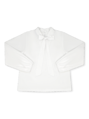 Beatrice Bow Blouse-Classic White