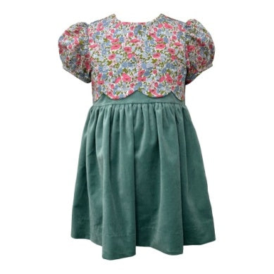 Viviane Dress- Enchanted Floral with Welsh Velvet