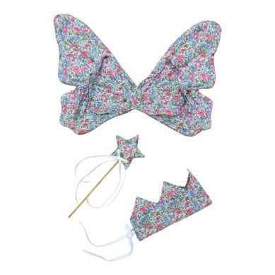 Fairytale Dress Up- Enchanted Floral Crown, Magic Wand & Fairy Wings