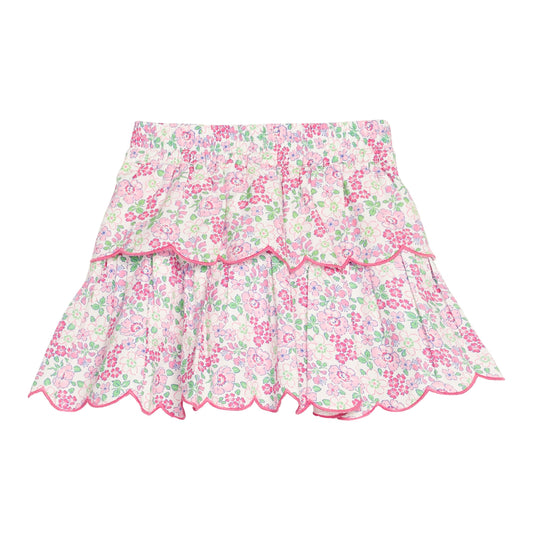 Two Tiered Skort - Pink Bloomsbury Blossoms