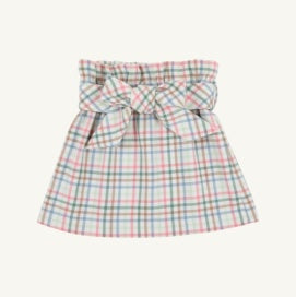 Beasley Bow Skirt- Woven Yarn- Manalapan Plaid