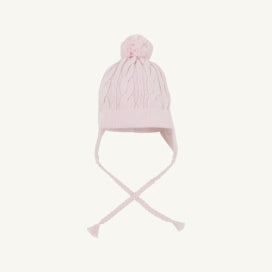 Parrish Pom Pom Hat- Cable Knit- Palm Beach Pink