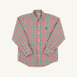 Dean's List Shirt- Richmond Red and Kiawah Kelly Green Gingham