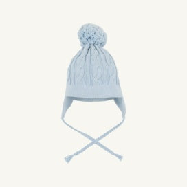 Parrish Pom Pom Hat- Cable Knit- Buckhead Blue