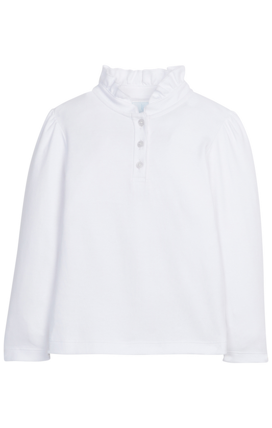 Long Sleeve Hastings Polo - White