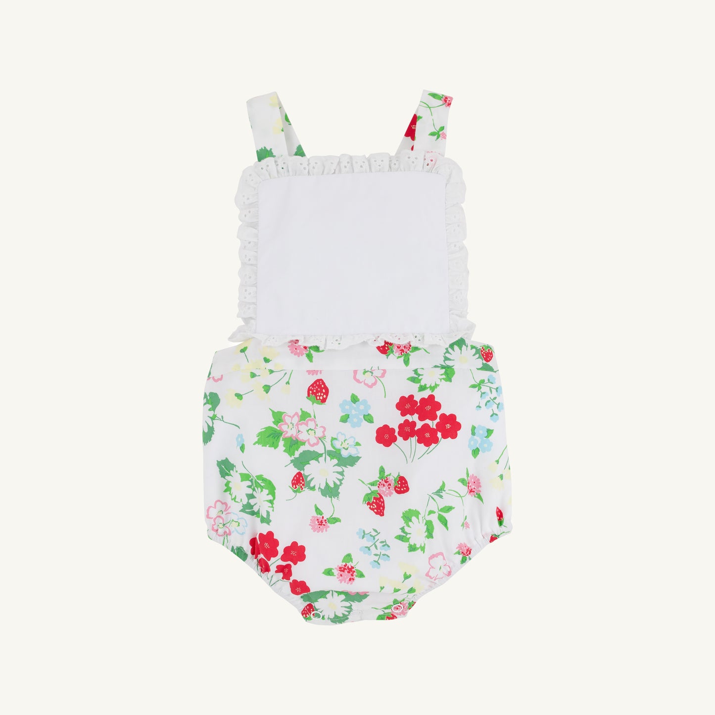 Sally Sunsuit- Berry Sweet/Worth Ave White