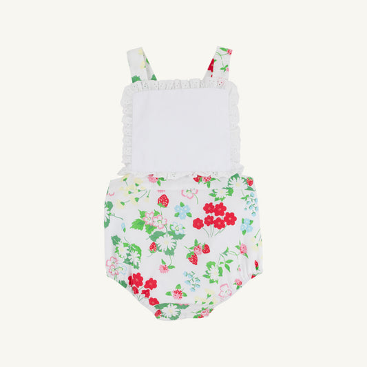 Sally Sunsuit- Berry Sweet/Worth Ave White
