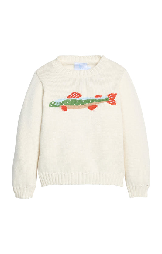 Intarsia Sweater- Brook Trout