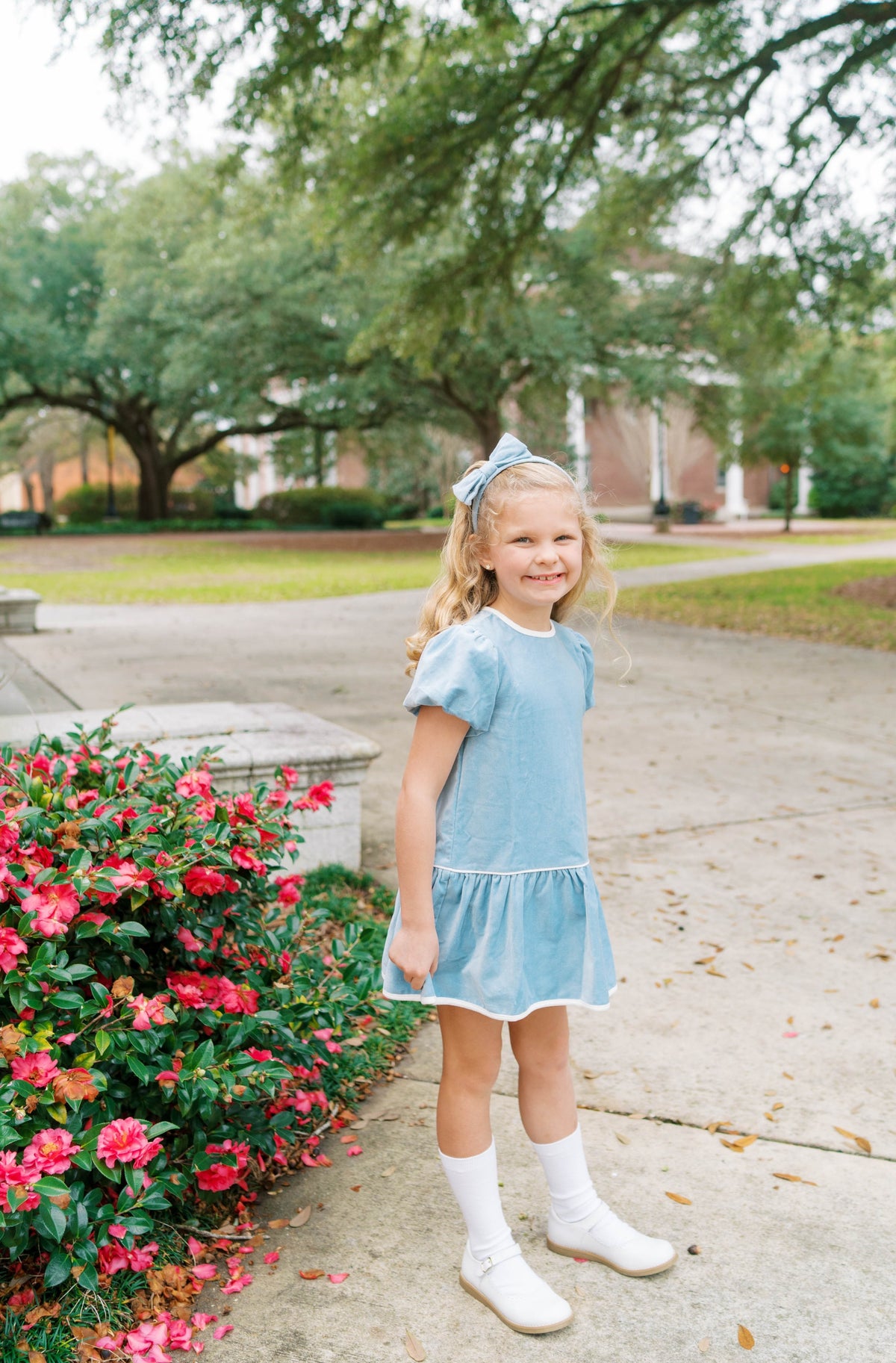 Harper Dress- Beaufort Blue Velvet